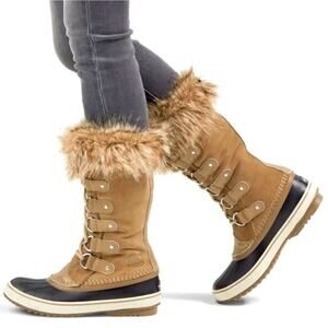 Sorel Joan of Arctic Faux Fur Waterproof Boot in Khaki II Size 8.5 US